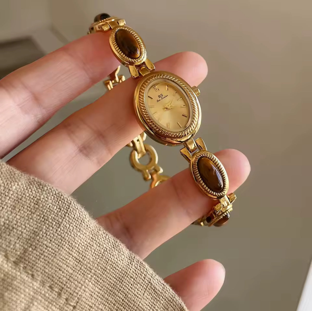 Tiger’s Eye Gemstone Bracelet Watch