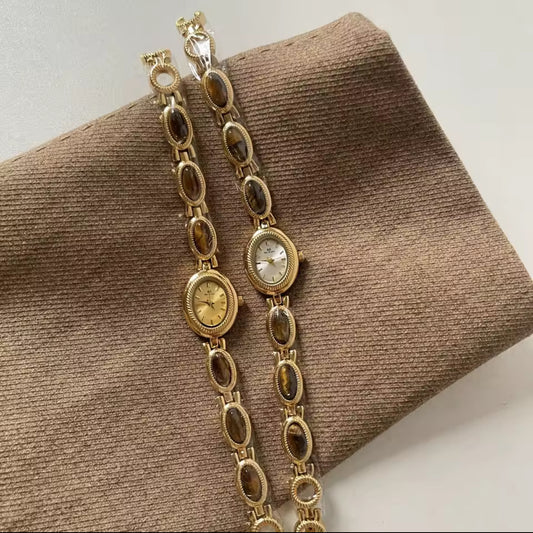 Tiger’s Eye Gemstone Bracelet Watch