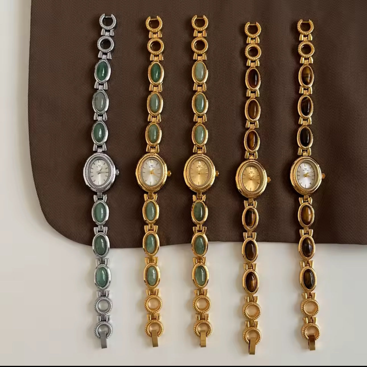 Tiger’s Eye Gemstone Bracelet Watch