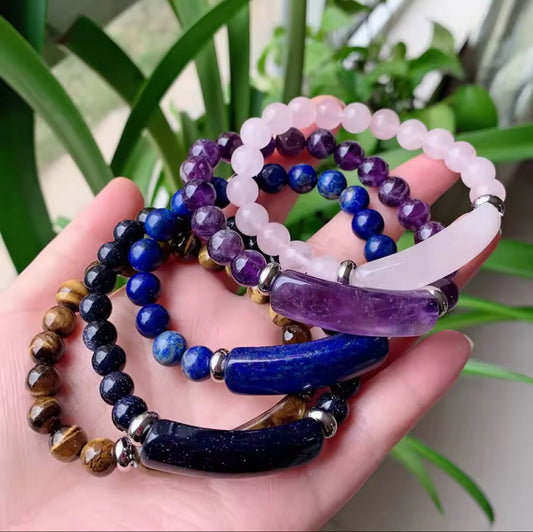 Crystal Tube Bead Bracelet – Gemstone Energy Jewelry