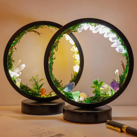 Zen Garden Crystal Night Light – LED Gemstone Lamp for Calming Energy & Home Décor