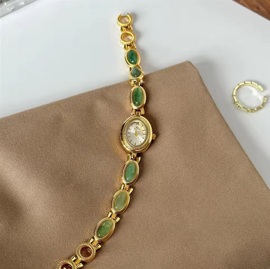 Green Aventurine Crystal Gemstone Bracelet Watch