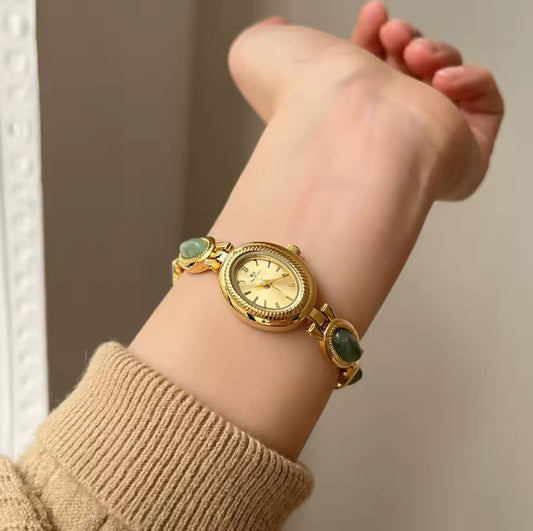 Green Aventurine Crystal Gemstone Bracelet Watch