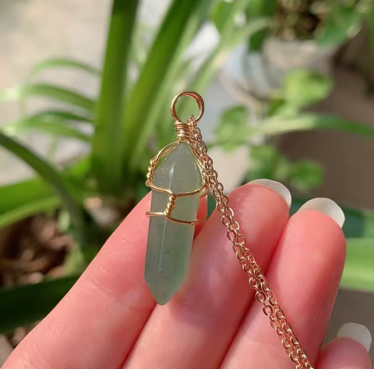 Crystal Point Necklace – Wire Wrapped Healing Gemstone Pendant for Energy & Protection