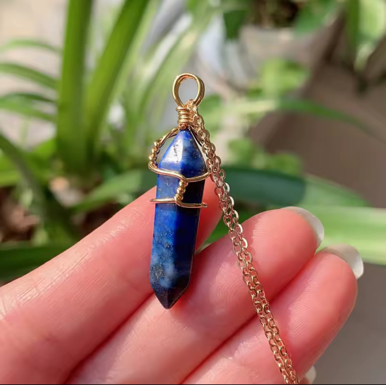 Crystal Point Necklace – Wire Wrapped Healing Gemstone Pendant for Energy & Protection